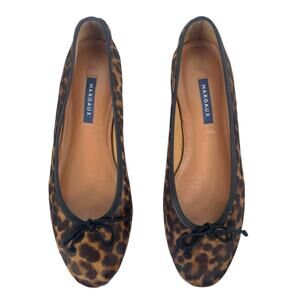 Margaux The Demi Chocolate Leopard Calf Hair Ballet Flats Brown Size 40M